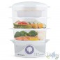 Cooker with 3 stackable containers and a special container for rice. 9 liter capacity. Power 800W. Cooker with 3 stackable containers and a special container for rice. 9 liter capacity. Power 800W.