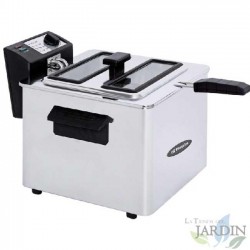 Orbegozo Professional Stainless Steel Deep Fryer. 8 L Capacity. Adjustable Thermostat. 3,000 W Power.