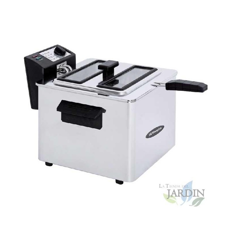 Fritadeira profissional Orbegozo em aço inoxidável. Capacidade de 8 L. Termostato ajustável. Potência de 3.000 W.