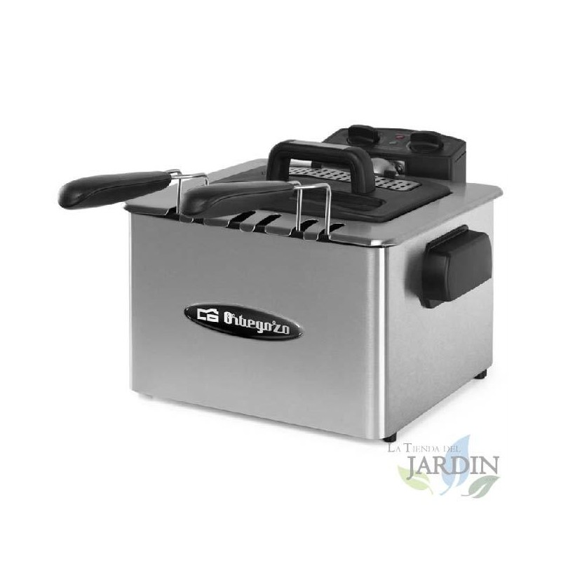 Orbegozo stainless steel fryer. 4.5 liter capacity. Adjustable thermostat. Power 2180 Watts Orbegozo stainless steel fryer. 4.5 liter capacity. Adjustable thermostat. Power 2180 Watts