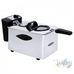 Friggitrice professionale Orbegozo in acciaio inox. Capacità 4 litri. Termostato regolabile. Potenza 2000 W.