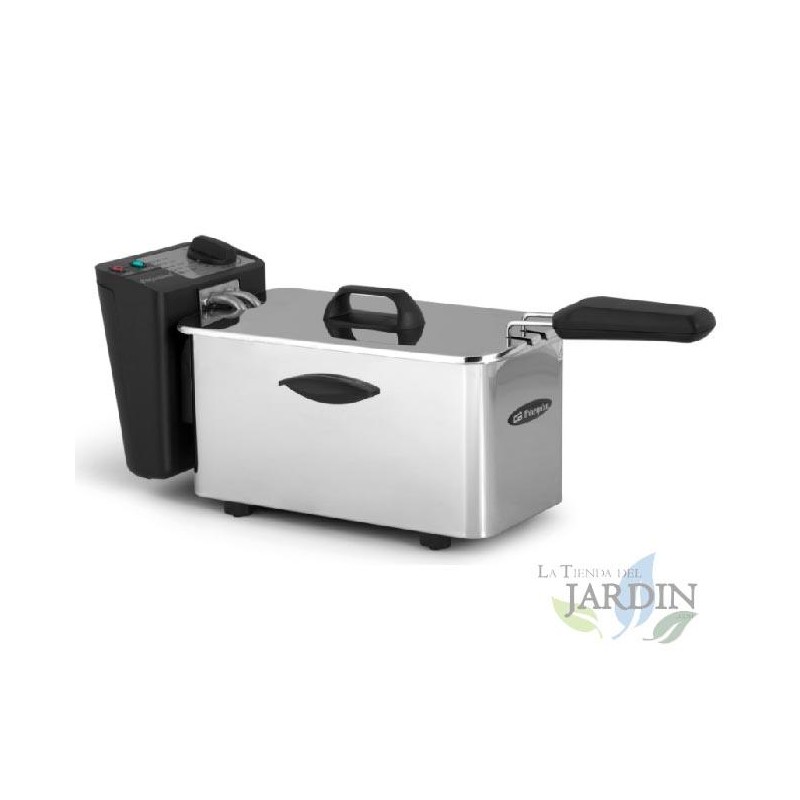 Professionelle Stahlfritteuse - INOX Orbegozo.  2,5 Liter Fassungsvermögen.  Einstellbarer Thermostat.  Leistung 2.000 Watt.  Professionelle Stahlfritteuse - INOX Orbegozo.  2,5 Liter Fassungsvermögen.  Einstellbarer Thermostat.  Leistung 2.000 Watt.