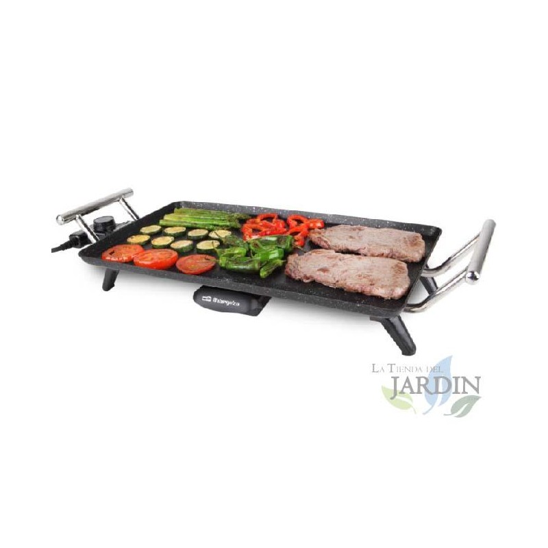 Tavolo da barbecue in ceramica Orbegozo. Termostato regolabile. Superficie arrosto 275x490 mm.  Anti-aderente. Potenza 2.400 W. Tavolo da barbecue in ceramica Orbegozo. Termostato regolabile. Superficie arrosto 275x490 mm.  Anti-aderente. Potenza 2.400 W.