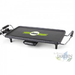 Orbegozo ceramic grilling board. Adjustable thermostat. 220x430 mm grilling surface. Non-stick coating. 2000 W power.