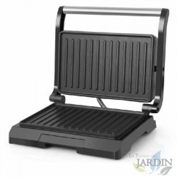 Ultra Compact Grill électrique Orbegozo 800W. Plaques antiadhésives. Surface de torréfaction: 23x14,5 cm