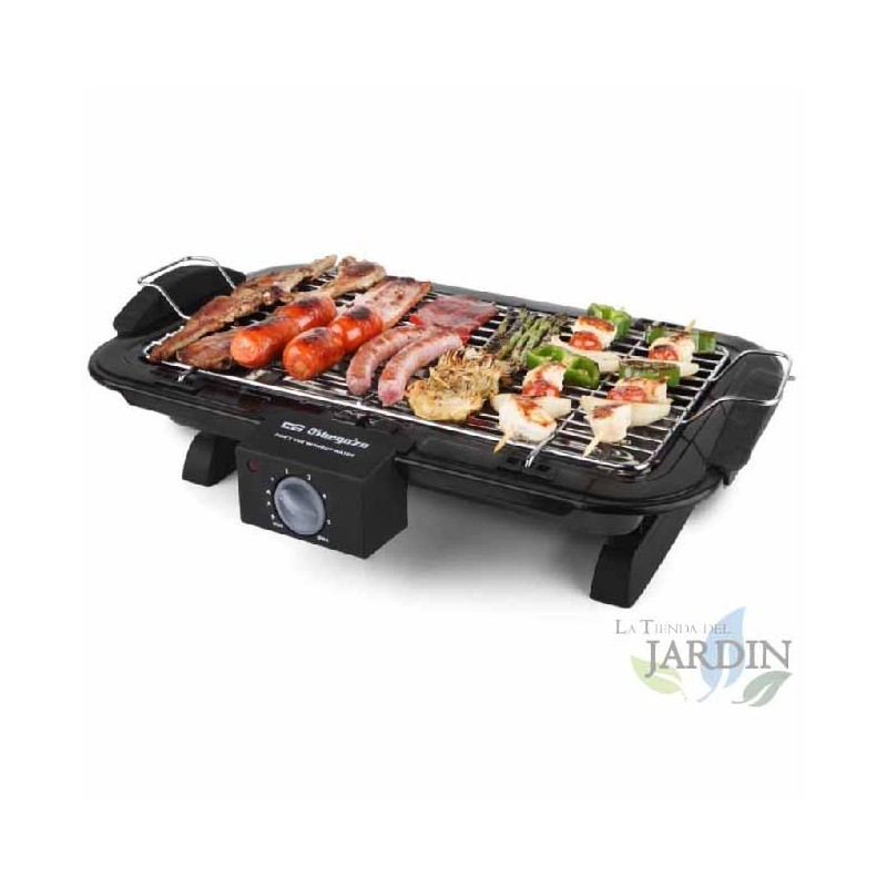 Barbecue de table électrique Orbegozo 2200W. Dimensions de la grille: 39x21,5 cm