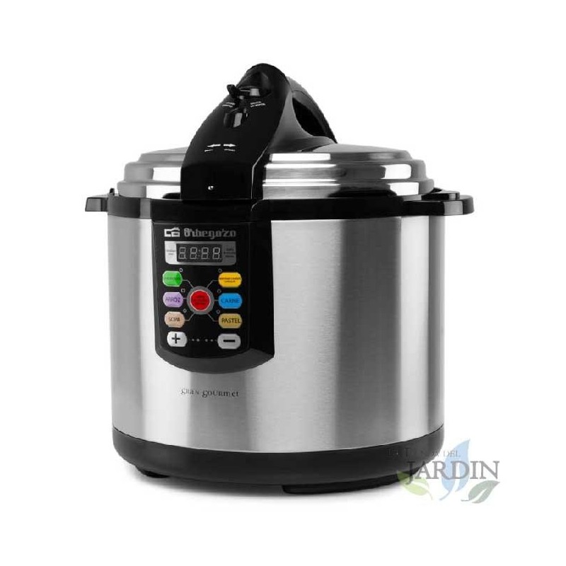 Pentola a pressione elettrica programmabile Orbegozo. Capacità 8 litri. Timer di avvio 24 ore. Cottura ultraveloce.
