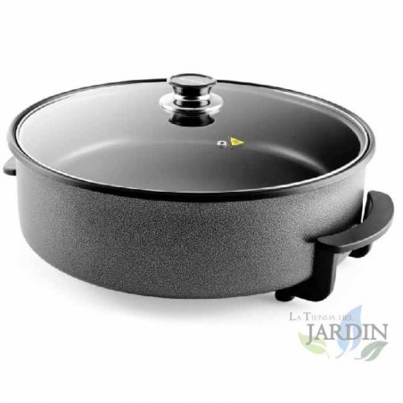 Panela elétrica, 1500W, ideal para fritar, estufar, assar, cozinhar paellas, tortilhas, pizzas, panela elétrica, fritar, estufar