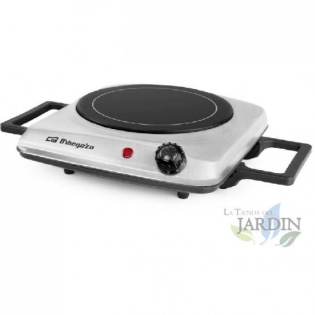 Fogão cerâmico portátil Orbegozo de 1200 W. Diâmetro da superfície de cozimento: 177 mm.
