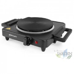 Piano cottura elettrico. Potenza: 1500W. Diametro 185 mm. Termostato regolabile.