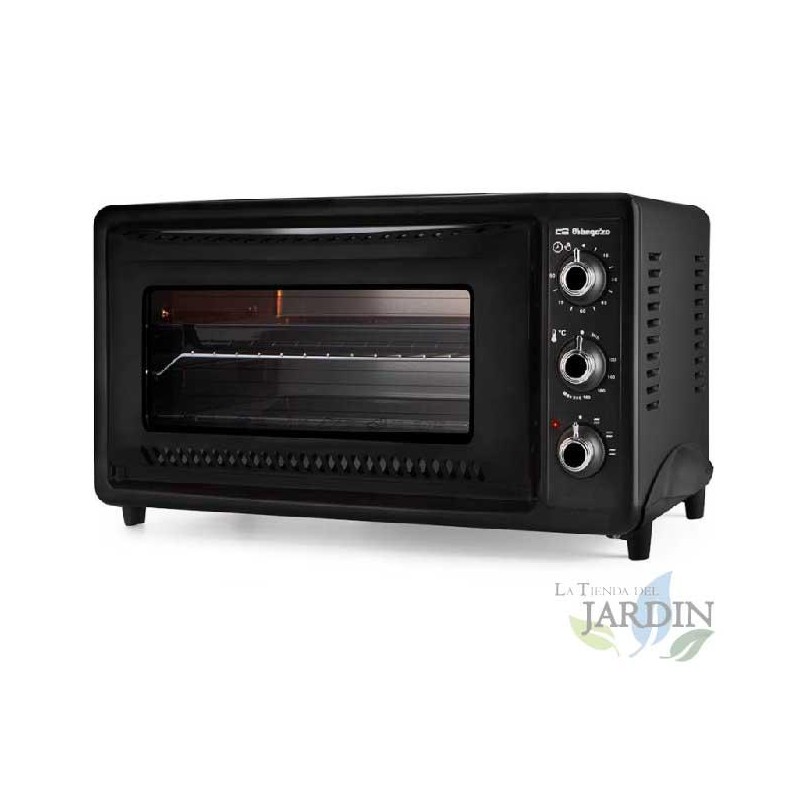  Tabletop electric oven Orbegozo 1450W.  39 liter capacity.  Temperature selector.