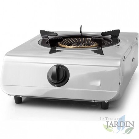 Orbegozo stainless butane or propane gas stove, interior and exterior