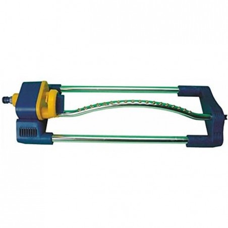 Oscillating garden sprinkler with 18 holes and metal bar
