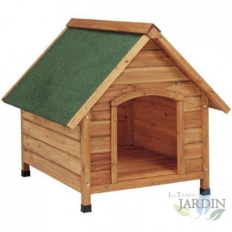  Wooden dog house, model M: 78 x 88 x 81 cm.  gable roof