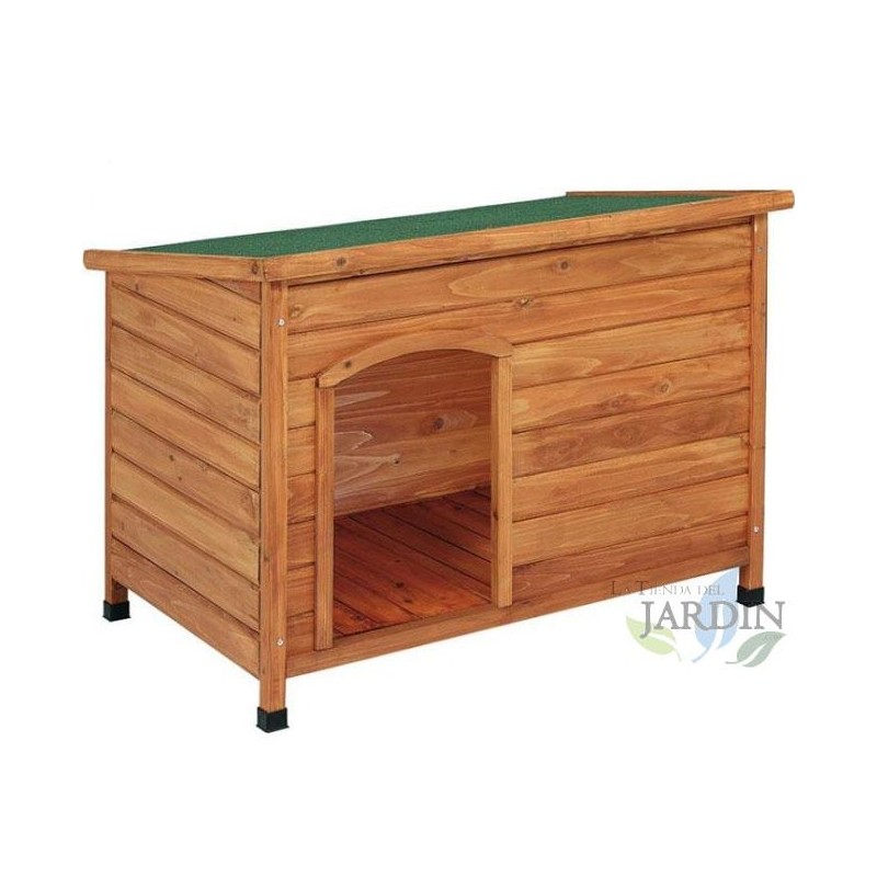 Caseta de madera para perros, modelo M: 104 x 70 x 66 cm. Techo plano