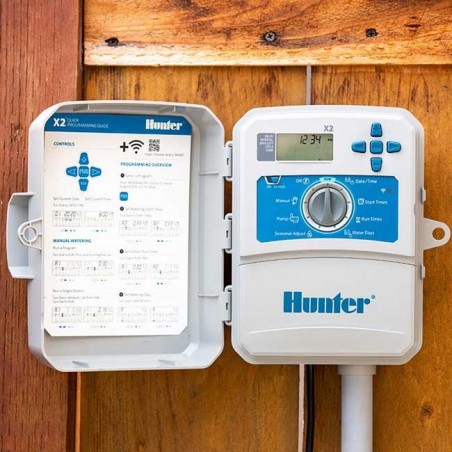 Programador de riego Hunter X2, 6 zonas exterior