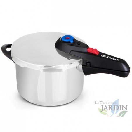 Pentola a pressione da 4 litri. Ø 22 cm. Acciaio inox 18/10. Regolatore di pressione.