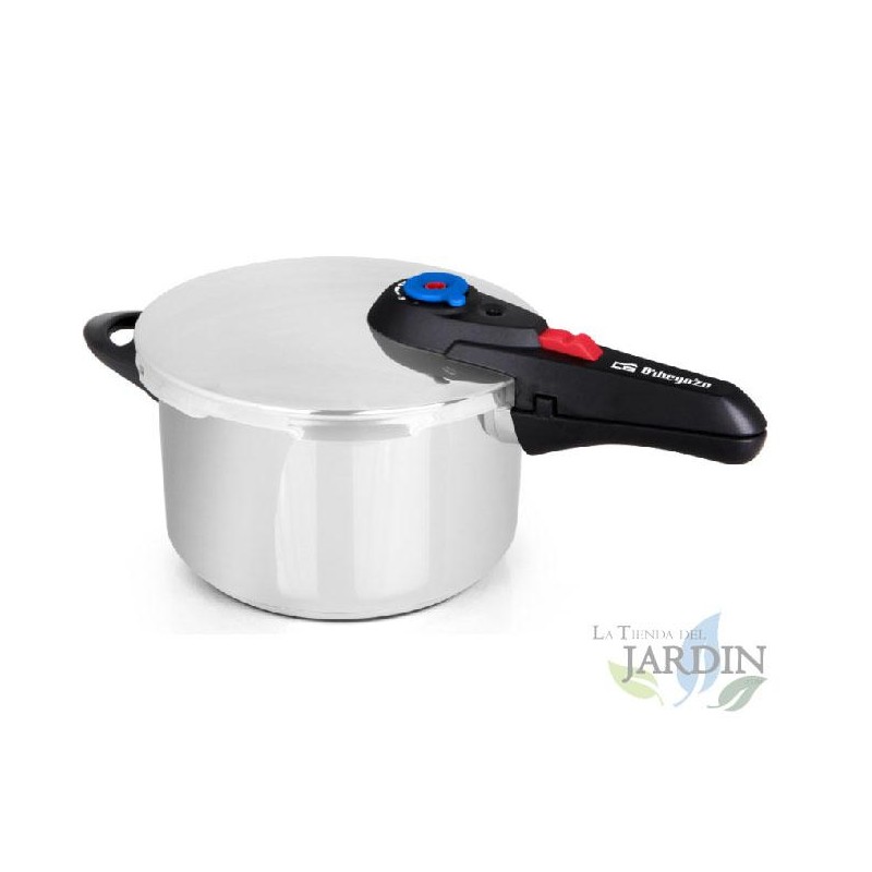 Panela de pressão Orbegozo de 6 litros, 22 cm de diâmetro, aço inoxidável 18/10, adequada para todos os fogões. Panela de pressã Panela de pressão Orbegozo de 6 litros, 22 cm de diâmetro, aço inoxidável 18/10, adequada para todos os fogões. Panela de pressã