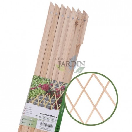 Wooden trellis, 120 x 180 cm, for gardens and room dividers. Extendable artificial hedge.