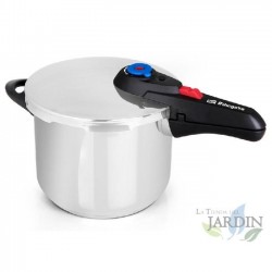Panela de pressão de 8 litros. Ø 24 cm. Aço inoxidável 18/10. Adequada para todos os fogões.