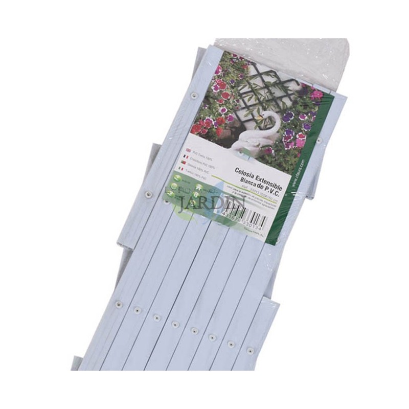 Treillis PVC blanc 100 x 300 cm, pour vignes. Utile pour les jardins, les clôtures, la décoration, le support des plantes	