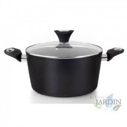 Orbegozo 22cm forged aluminum saucepan. 2.4L capacity. Non-stick marble coating.