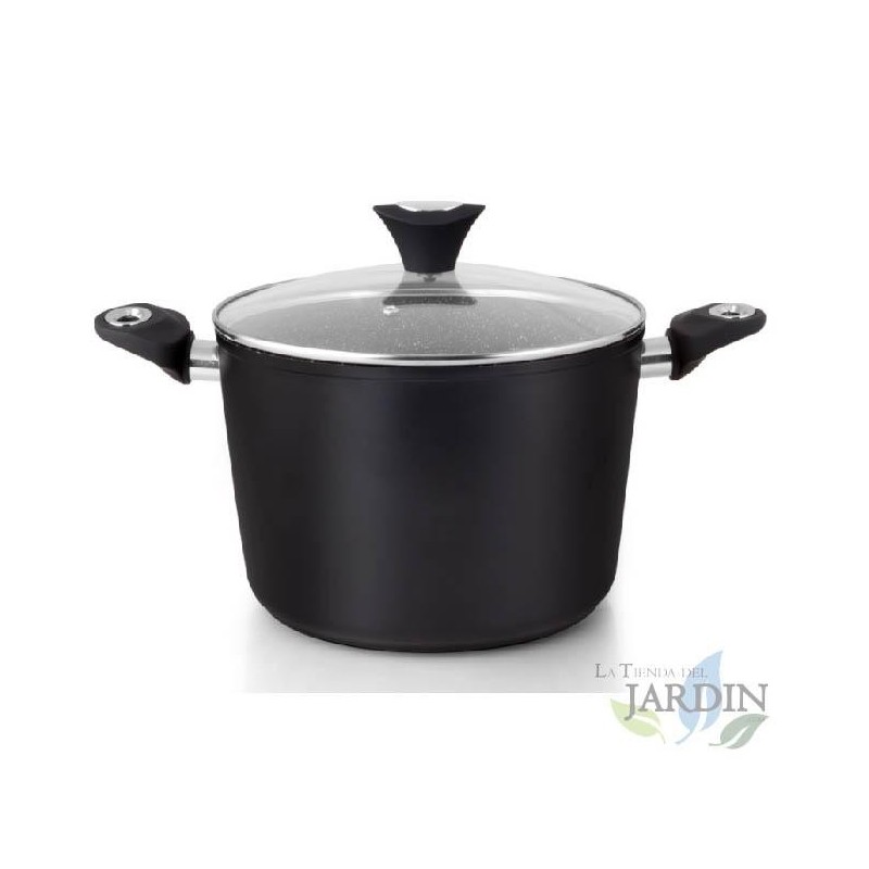 Orbegozo tiefer Kochtopf aus geschmiedetem Aluminium, 24 cm. Fassungsvermögen: 6 l. Antihaft-Marmorbeschichtung.