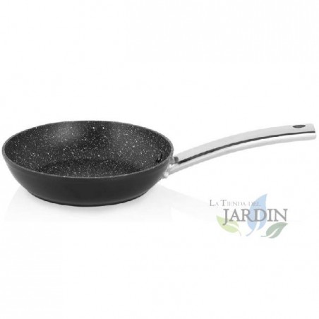 Padella Orbegozo da 18 cm in alluminio forgiato. Rivestimento antiaderente in pietra. Manico in acciaio inox.