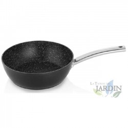 Orbegozo 20cm forged aluminum deep frying pan. Non-stick stone coating. Stainless steel handle.