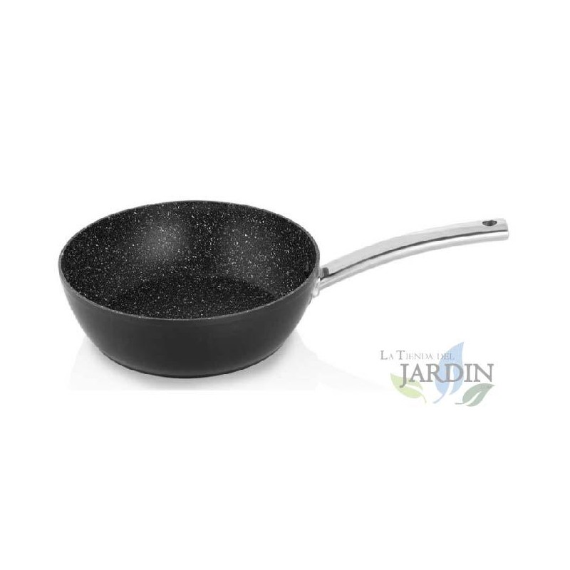 Deep forged aluminum frying pan 20 CM Orbegozo. Non-stick stone coating. Stainless steel handle. Deep forged aluminum frying pan 20 CM Orbegozo. Non-stick stone coating. Stainless steel handle.