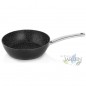Frigideira funda de alumínio forjado 24 cm, pedra antiaderente, cabo de aço inoxidável, frigideira funda, panela de cozimento, f Frigideira funda de alumínio forjado 24 cm, pedra antiaderente, cabo de aço inoxidável, frigideira funda, panela de cozimento, f