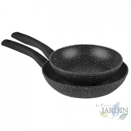  PACK 2 Forged Aluminum Frying Pans 20 and 24 cm Orbegozo.  Non-stick stone coating.