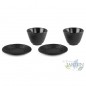 SET de 2 Tazas 120ml Hierro fundido con plato incluido.