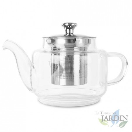 Teiera in vetro borosilicato ad alta resistenza al calore. Capacità 700 ml.