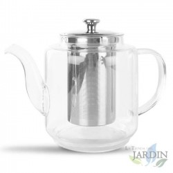 Teekanne aus Borosilikatglas mit hoher Hitzebeständigkeit. 1000 ml Fassungsvermögen.