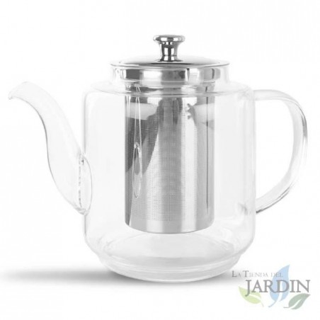 Teiera in vetro borosilicato ad alta resistenza al calore. Capacità 1000 ml.