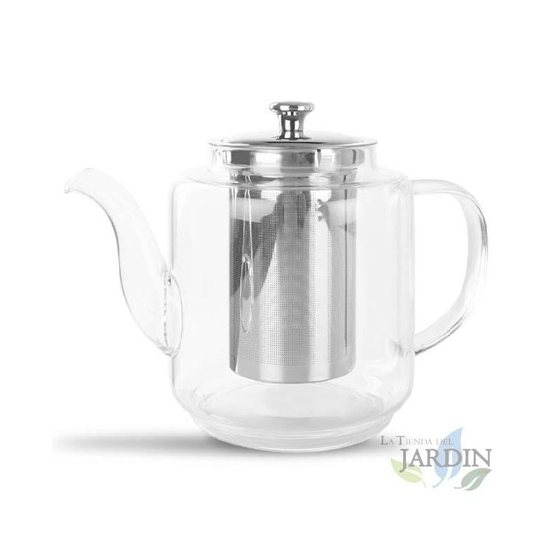 Teiera in vetro borosilicato ad alta resistenza al calore. Capacità 1000 ml.