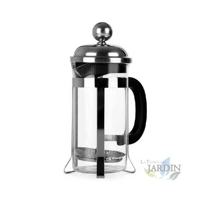 Cafeteira francesa Orbegozo, feita de vidro borossilicato. Capacidade 350 ml.