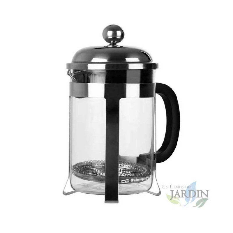 Cafetière française à piston en verre borosilicaté Orbegozo. Capacité 800 ml