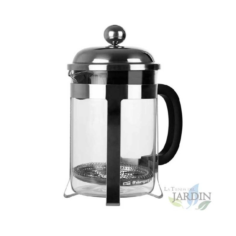 French press coffee maker in Orbegozo borosilicate glass. 800ml capacity. French press coffee maker in Orbegozo borosilicate glass. 800ml capacity.