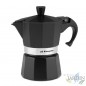 Cafeteira italiana de alumínio preto com 3 xícaras, cafeteira expresso, café