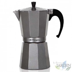 Cafeteira italiana de alumínio Orbegozo SILVER. Capacidade para 6 xícaras.