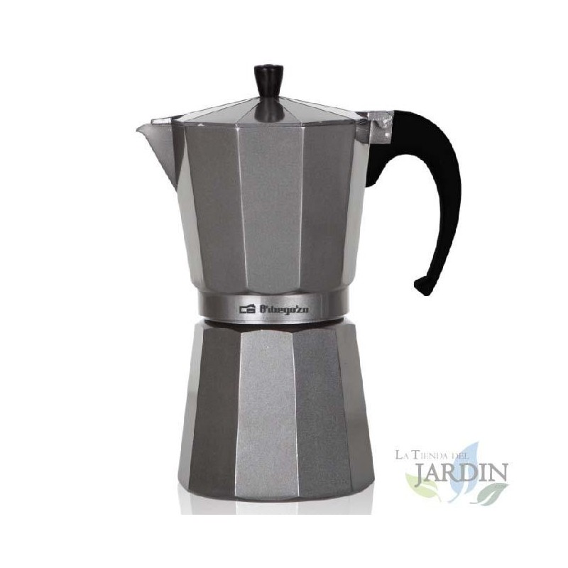 Cafetière italienne en aluminium Orbegozo SILVER. Capacité de 6 tasses.