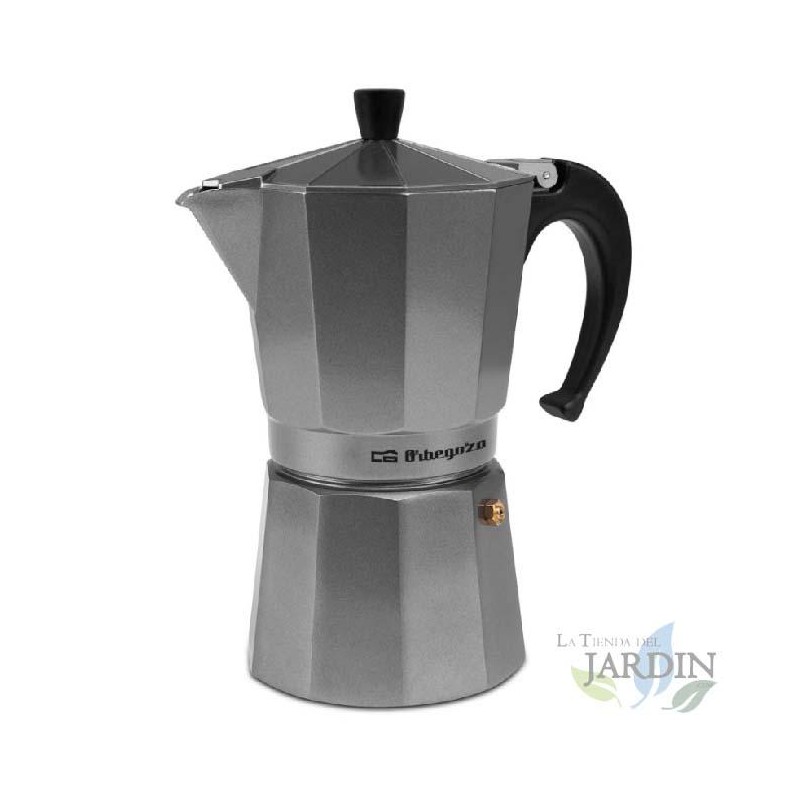 Cafeteira italiana de alumínio prateado com 9 xícaras, cafeteira expresso, café Cafeteira italiana de alumínio prateado com 9 xícaras, cafeteira expresso, café