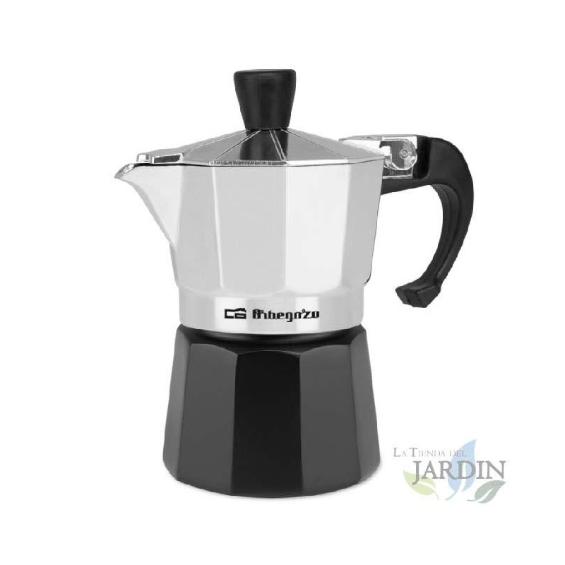 Cafetera italiana de aluminio Orbegozo. Capacidad 1 taza.