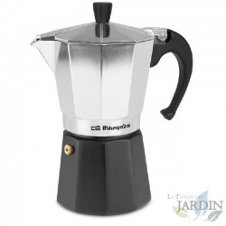 Cafeteira italiana Orbegozo em alumínio. Capacidade para 6 xícaras.