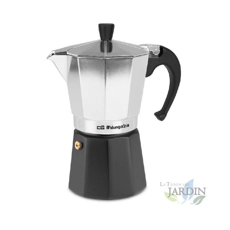 Orbegozo aluminum Italian coffee maker. Capacity 6 cups. Orbegozo aluminum Italian coffee maker. Capacity 6 cups.