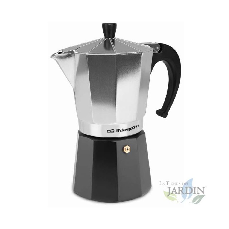 Orbegozo aluminum Italian coffee maker. Capacity 9 cups. Orbegozo aluminum Italian coffee maker. Capacity 9 cups.