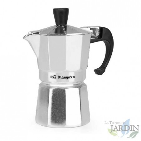 Caffettiera italiana Orbegozo in alluminio. Capacità di 1 tazza.
