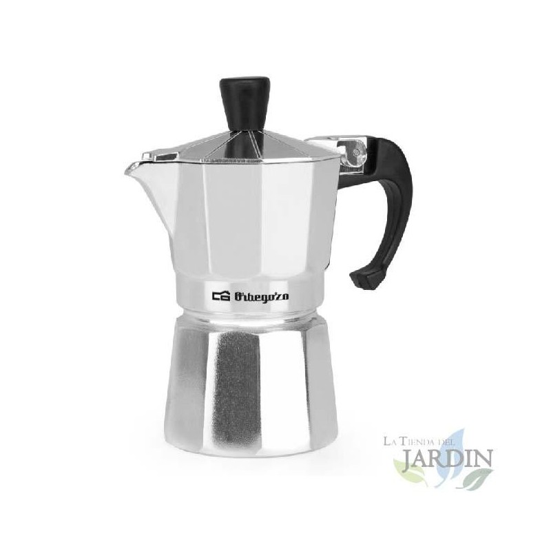 Orbegozo Italian aluminum coffee maker. 1-cup capacity.